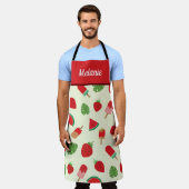 Tablier Fraises, pastèque et sucette nom personnalisé (Porté)