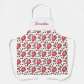 Tablier Fraises personnalisée Aquarelle peinte à la main (Recto)