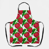 Tablier Fraises sur Motif Arrière - plan blanc (Recto)