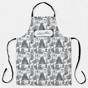 Tablier FRANÇAIS BULLDOG Frenchie Black Toile avec nom per