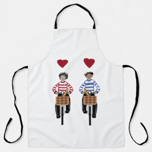 Tablier Français couple à vélo Apron