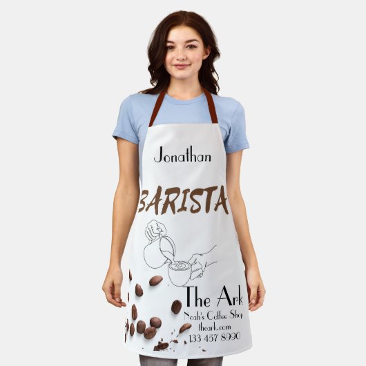 Tablier Frappe Barista Apron. Modifiable (Porté)