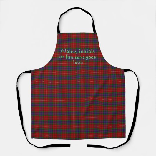 Tablier Fraser Tartan avec initiales, nom ou message amusa (Recto)