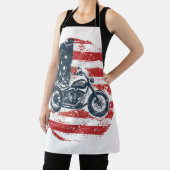 Tablier Freedom Ride : Moto rétro et drapeau américain (Insitu)