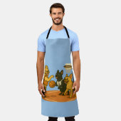 Tablier French Bull Dogs playing basketball. (Porté)