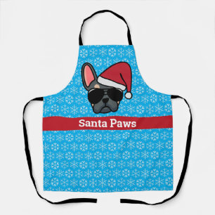 Tablier French Bulldog Bleu Tan Noël