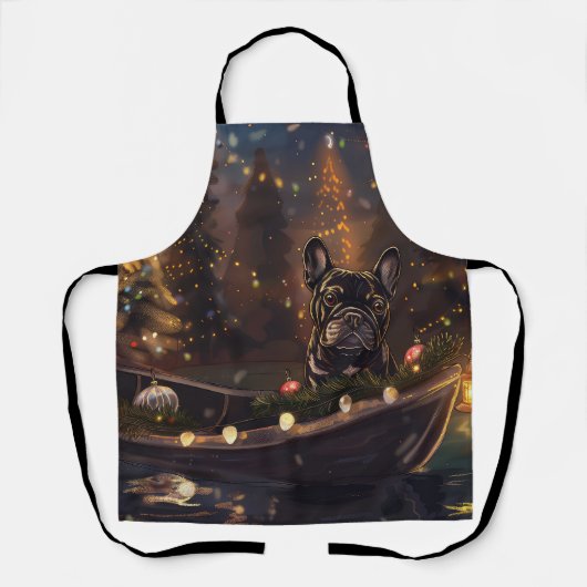 Tablier French Bulldog Christmas Festive Voyage (Recto)