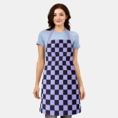 Tablier French lilac checkerboard pattern (Porté)