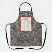 Tablier French Menu Elegant Damask Apron (Recto)