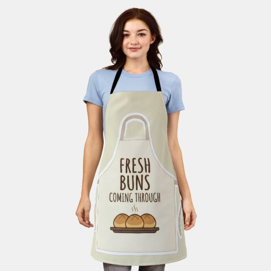 Tablier Fresh Buns Coming Through Funny Bakery Apron (Porté)