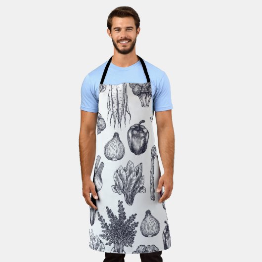 Tablier Fresh vegetables seamless pattern. Broccoli, carro (Porté)