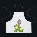 Tablier Frog at Tennis with Tennis racket<br><div class="desc">This design is the perfect gift for a birthday,  Christmas and other celebrations. It is suitable for women,  men and kids.</div>