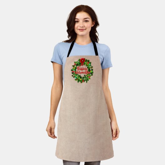 Tablier Frohe Weihnachten Schürze Noël (Porté)