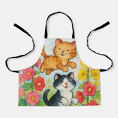 Tablier Frolocation Chats De Campagne Dans Le Jardin Flowe (Recto)