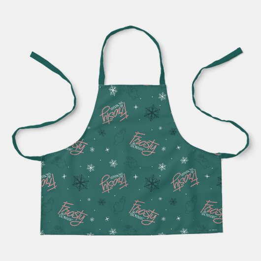 Tablier Frosty Snowman Green Snowflake Motif (Recto)