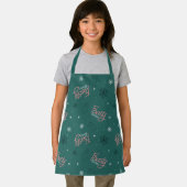 Tablier Frosty Snowman Green Snowflake Motif (Insitu)