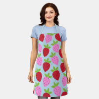 Fruit aux fraises rétro Motif rose rouge bleu