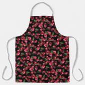 Tablier Fruit cerise sur noir (Recto)