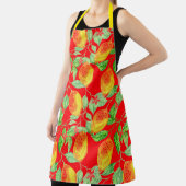 Tablier Fruit citron motif jaune rouge vert (Insitu)