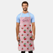 Tablier Fruit de cerise rouge mignonne Design Nom personna (Porté)