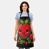 Tablier Fruit fraise souriant (Porté)
