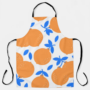 Tablier Fruit orange : Motif exquis bleu-bracelet.