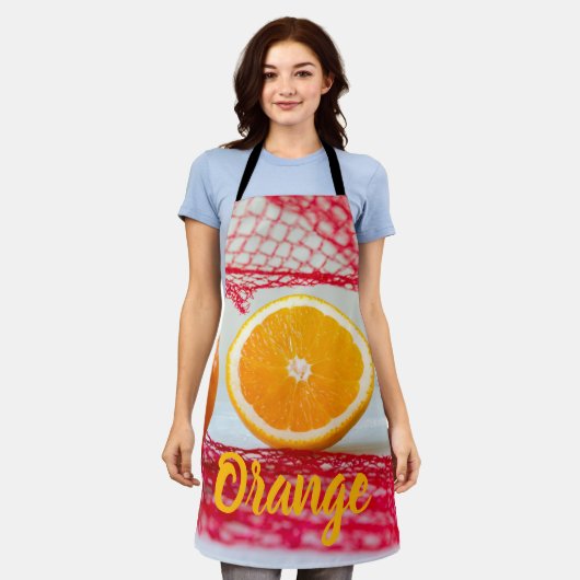 Tablier Fruit orange pour végétalien et végétalien (Porté)
