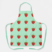 Tablier Fruit rouge kawaii bleu (Recto)