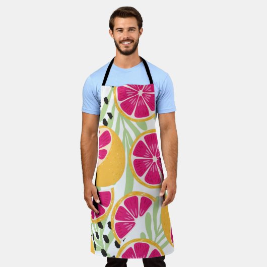 Tablier Fruit seamless pattern, grapefruit with tropical l (Porté)