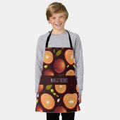 Tablier Fruits Brown orange Motif coloré (Porté)