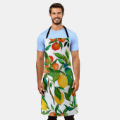 Tablier Fruits d'agrumes, motif d'aquarelle vibrante. (Porté)