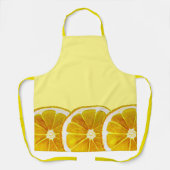 Tablier Fruits de citron kitsch tranches de nourriture col (Recto)