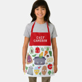 Tablier Fruits de légumes amusants face à Chef Enfants (Insitu)