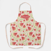 Tablier Fruits de pastèque Motif avec nom personnalisé (Recto)