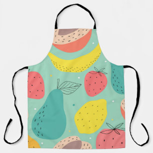 Tablier Fruits dessinés à la main, motif sans couture déco