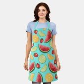 Tablier Fruits d'été colorés Melon Agrumes Fraise (Porté)