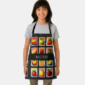 Tablier Fruits en boîte carrée Motif vert rouge (Insitu)