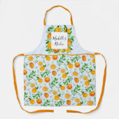 Tablier Fruits et fleurs d'orange Été Floral botanique (Recto)