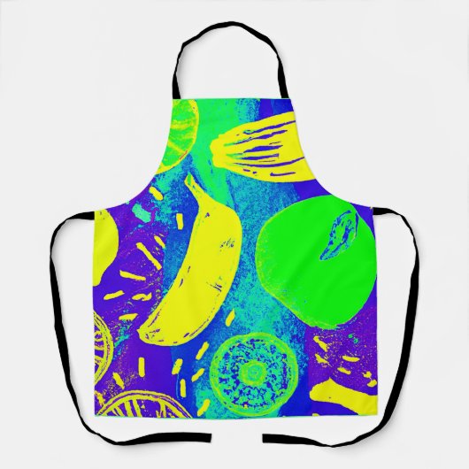 Tablier Fruits expressifs Neon Color Art Motif (Recto)