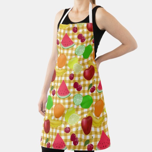 Tablier Fruits mélangés En vichy blanc jaune (Insitu)
