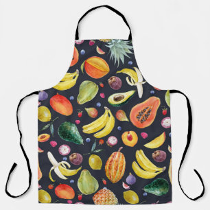 Tablier Fruits tropicaux : Aquarelle Motif Multifruit.