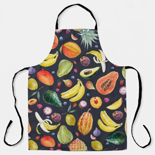 Tablier Fruits tropicaux : Aquarelle Motif Multifruit. (Recto)
