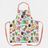 Tablier Fruits tropicaux multi-couleur été tout imprimé (Recto)