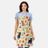 Tablier Fruity Feline Kitchen Apron: Cute Cats and Fruit  (Porté)