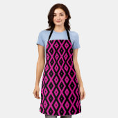 Tablier Fuchsia et motif de diamants noirs (Porté)