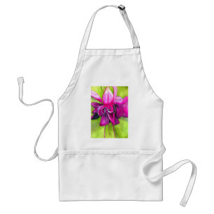 Tablier Fuchsia rose pop art fleur aquarelle
