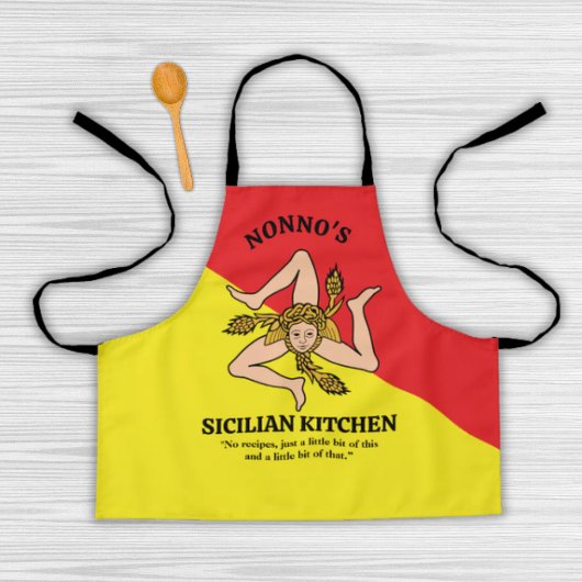 Tablier Fully Custom Wording Flag Sicily Sicilian Apron 