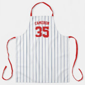 Tablier Fully Editable Colors Baseball Jersey Stripes Name (Recto)