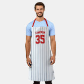 Tablier Fully Editable Colors Baseball Jersey Stripes Name (Porté)