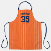 Tablier Fully Editable Colors Baseball Jersey Stripes Name (Recto)